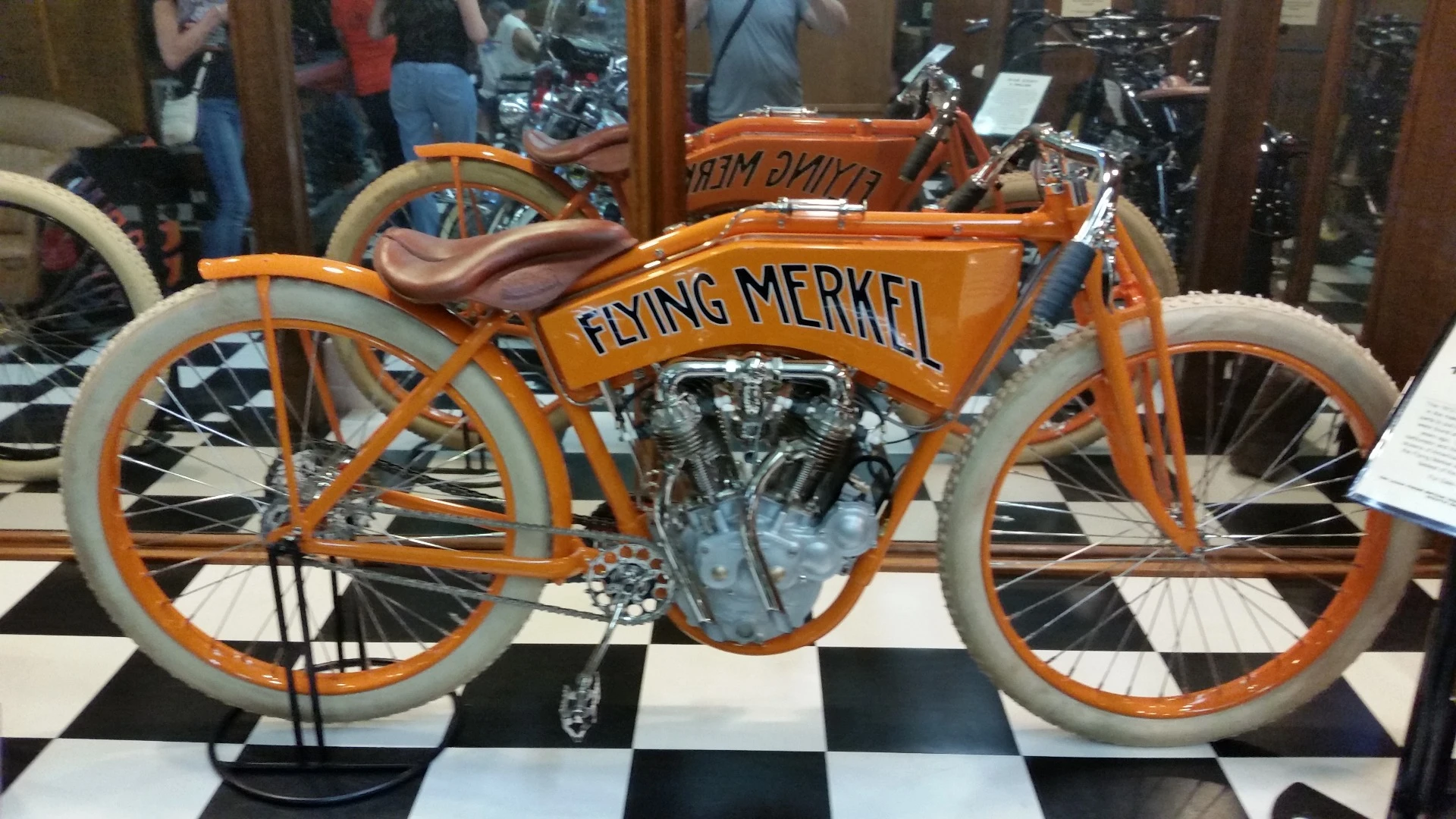The infamous Flying Merkel displayed under glass