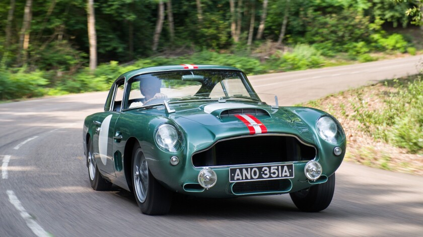 The Aston Martin DB4 GT was a lighter, higher-performance version of the DB4. It was introduced in September 1959, and timed at 152 mph (245 km/h) by Autosport in December 1961. The aluminium body was thinner, the wheelbase was shorter, and the range-topping 3750 cc engine produced 302 hp. From the feature article, the fastest roadcars in history.