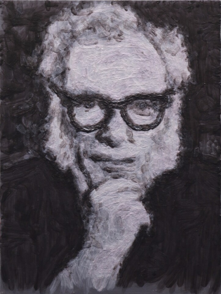 This portrait of author Isaac Asimov was created by the e-David system at the University of Konstanz and took 12,000 brush strokes to complete