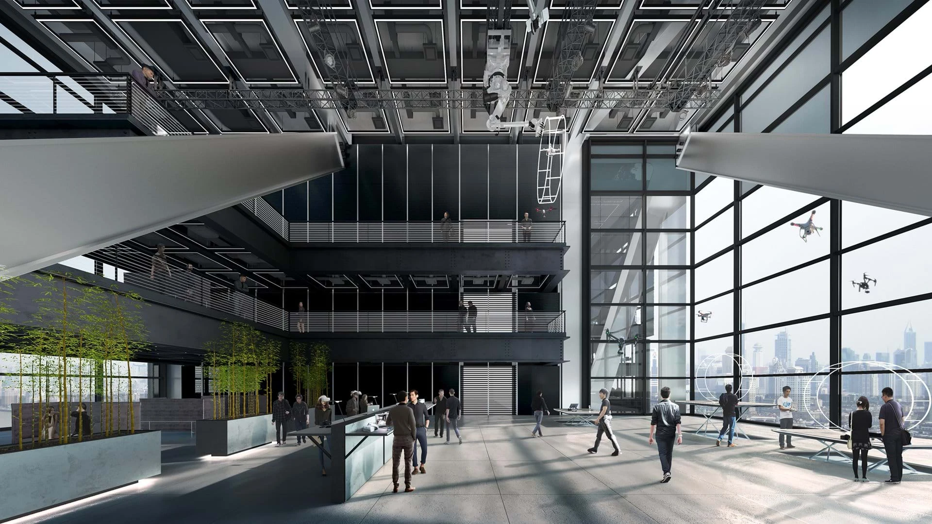 The interior layout of the buildings will be carefully designed to allow DJI to test its drones