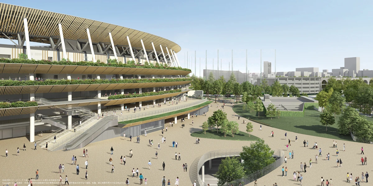 Under construction now, the National Stadium for the Tokyo 2020 Olympics will seat 68,000 spectators