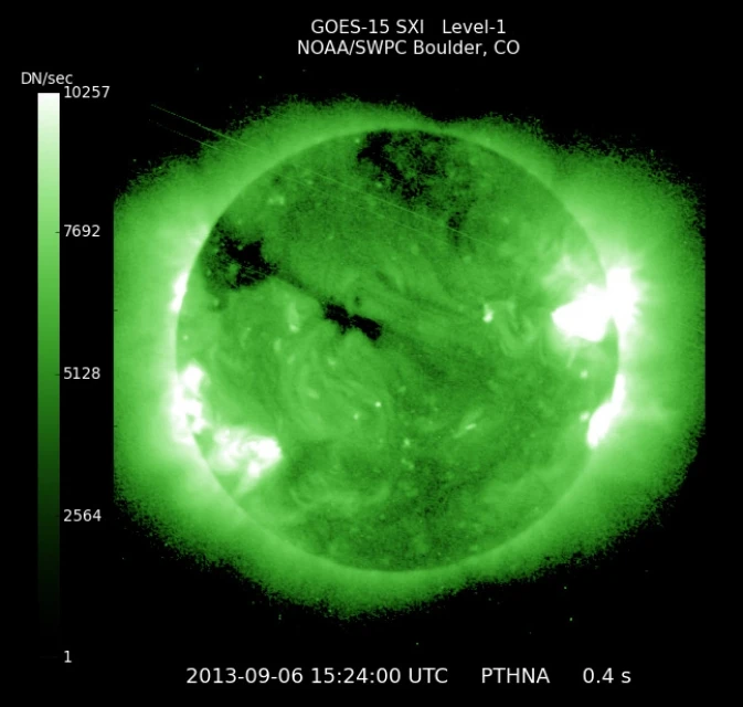 Solar Flares captured by GOES 15 SXI (Image: NOAA)