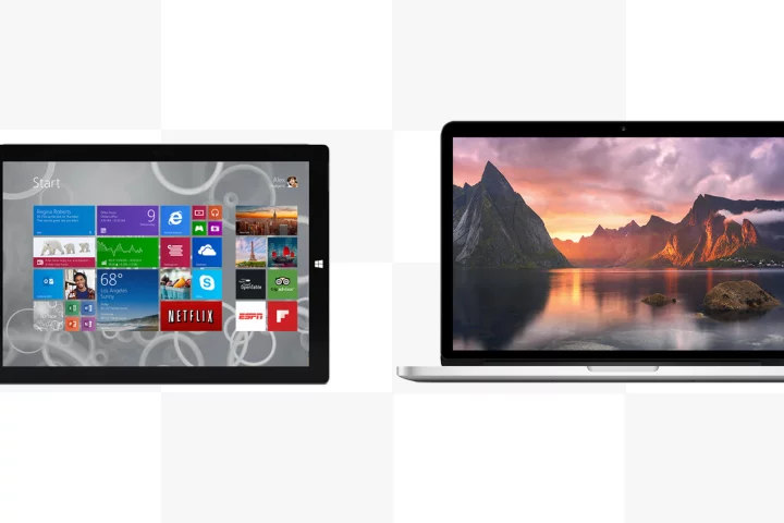 Gizmag compares the features and specs of the Microsoft Surface Pro 3 and Apple MacBook Pro with Retina Display (13-in)
