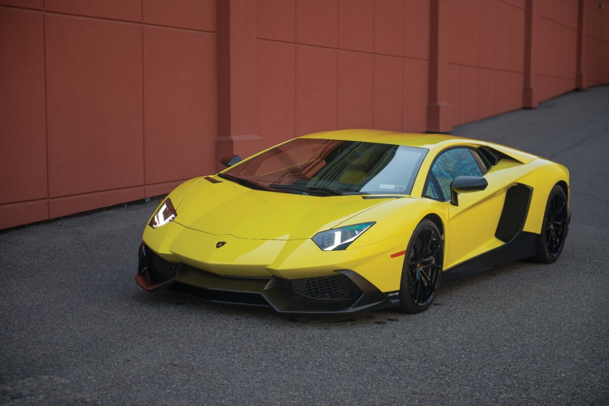This 2014 Lamborghini Aventador LP720-4 50th Anniversary Coupe was expected to sell in the $450,000 to $500,000 range, but failed to meet reserve with a high bid of $400,000 and was passed in at RM-Sotheby's Scottsdale 2018 auction
