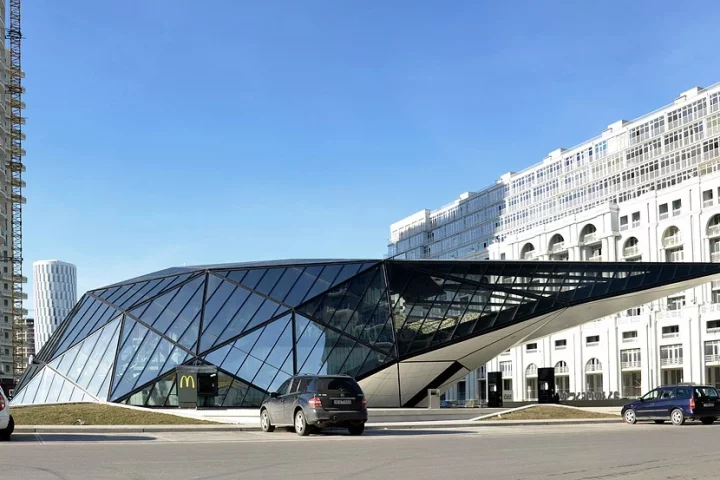 The new fuel station and McDonald’s is located in the seaside city of Batumi, Georgia