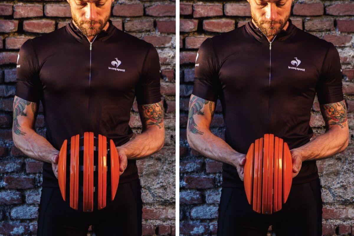 Accordion Like Carrera Bike Helmet Folds To Accommodate Different Head Sizes