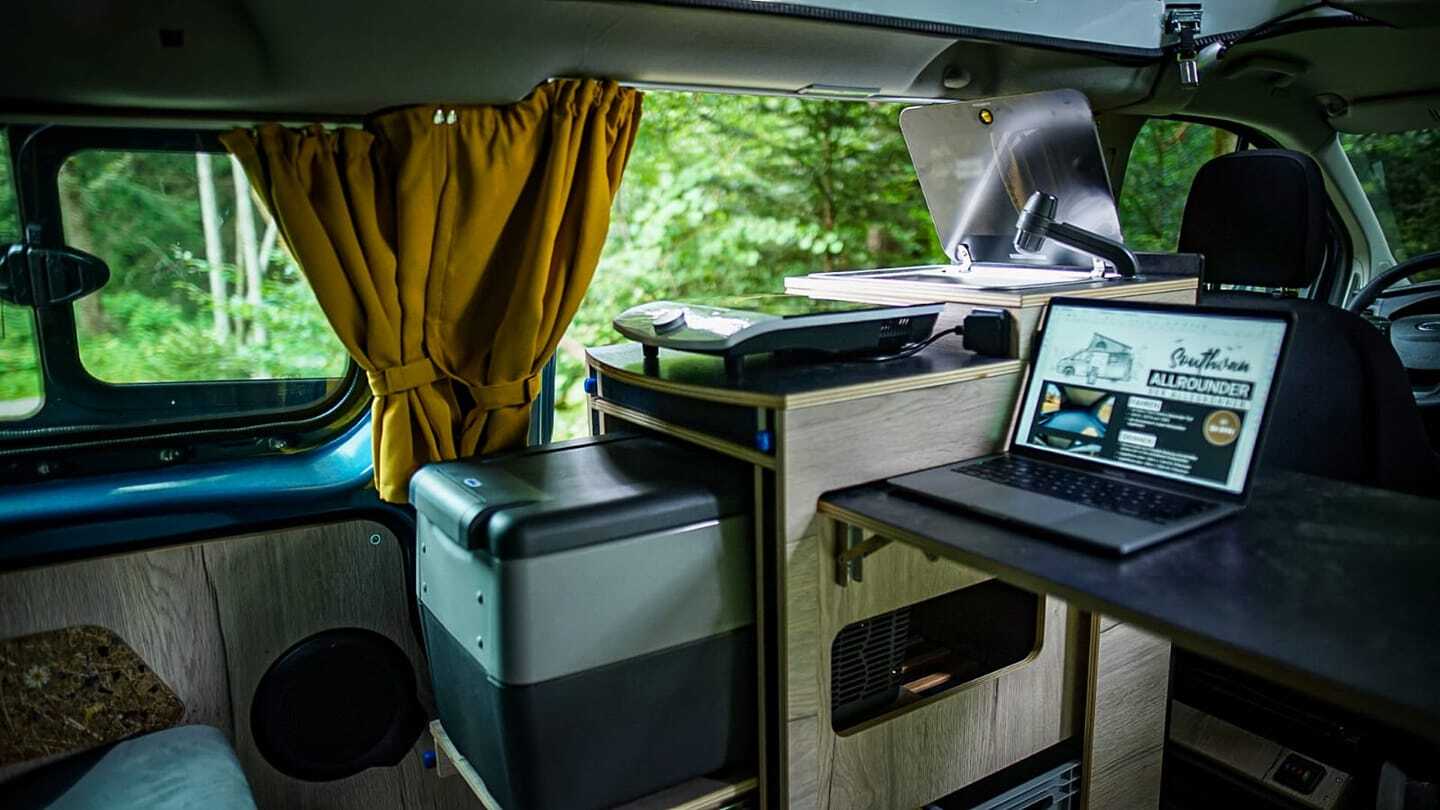 The Allrounder kitchens can also double as mobile offices