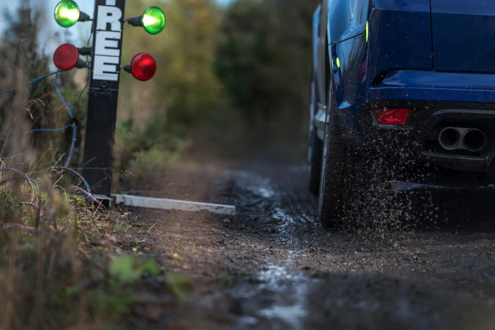 Mud didn't slow the Range Rover Sport SVR down too much: 6.5 seconds 0-62 mph