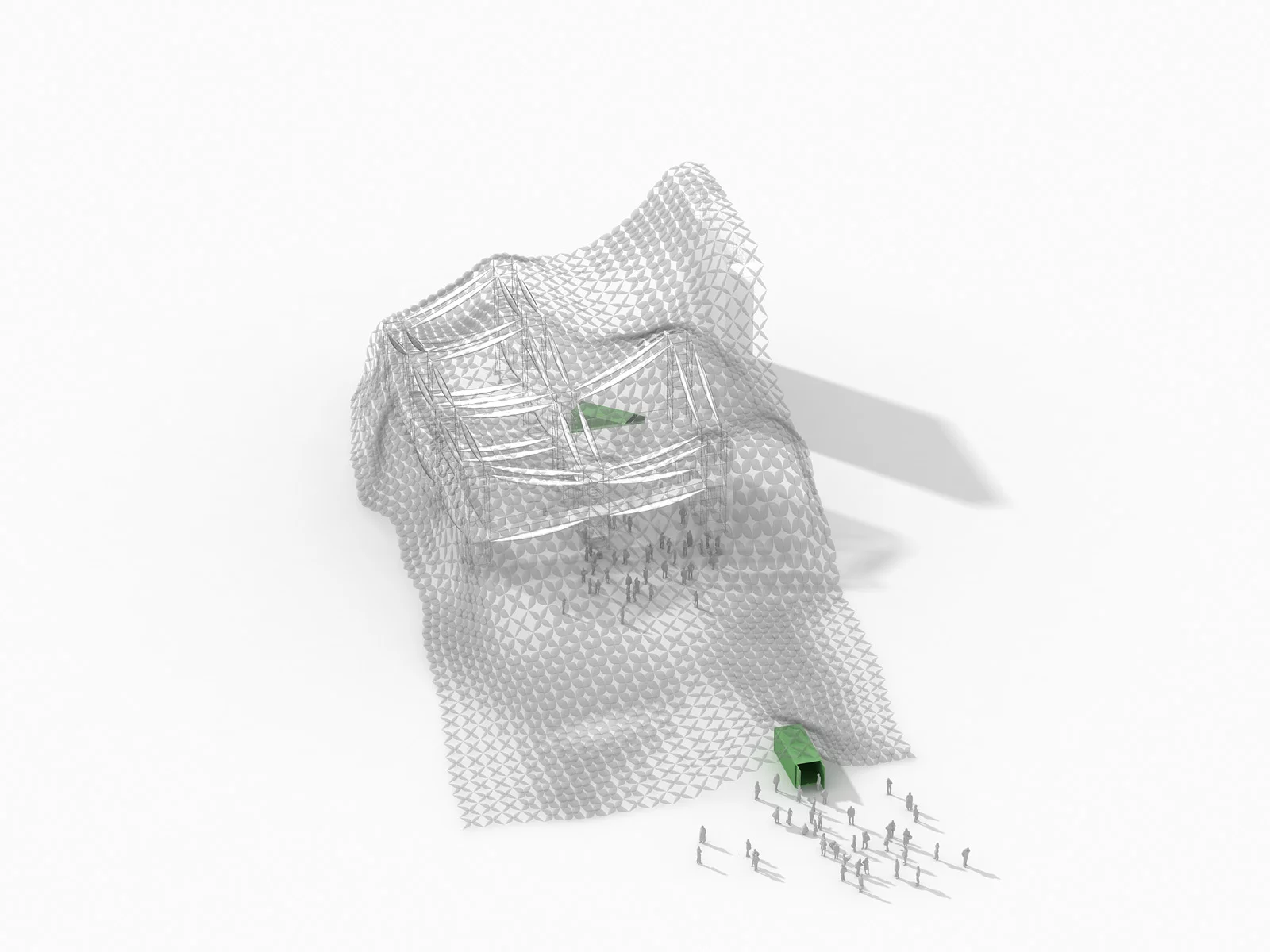 The Mobile Cultural Mobilizarte is a three-part inflatable portable pavilion