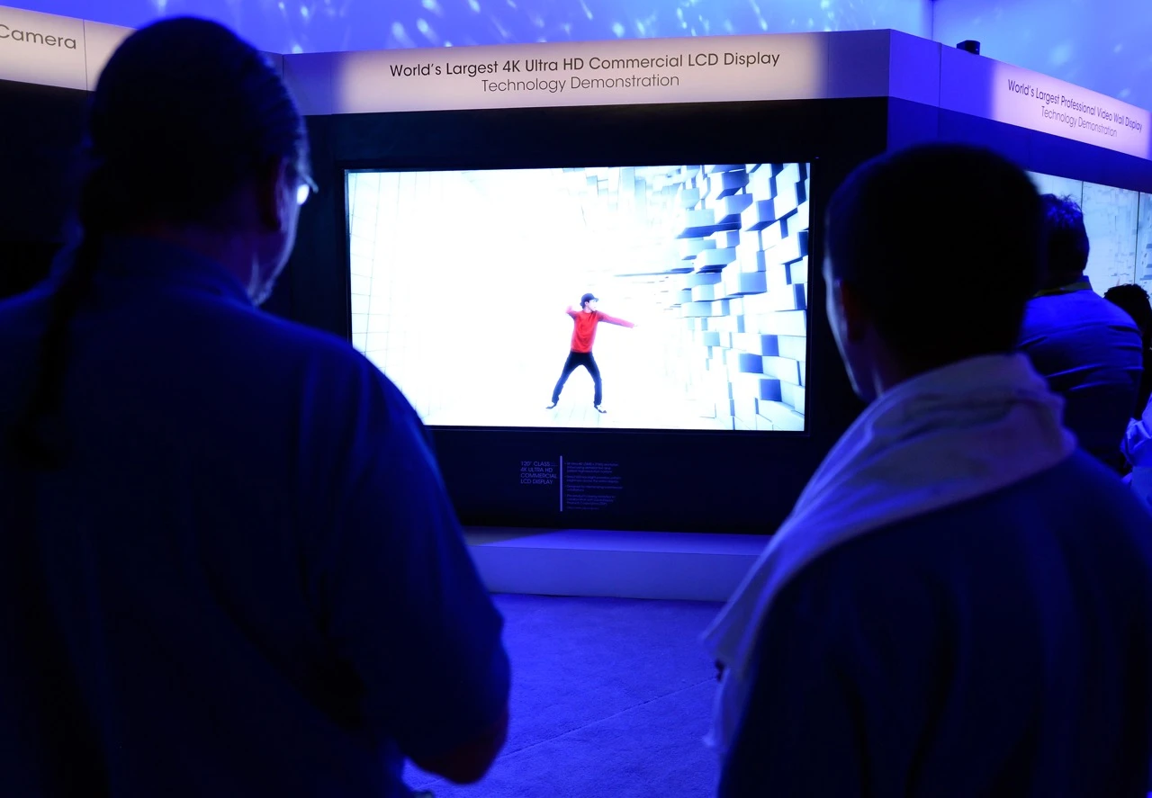 Sharp has unveiled what it says is the largest largest 4K commercial display in the world