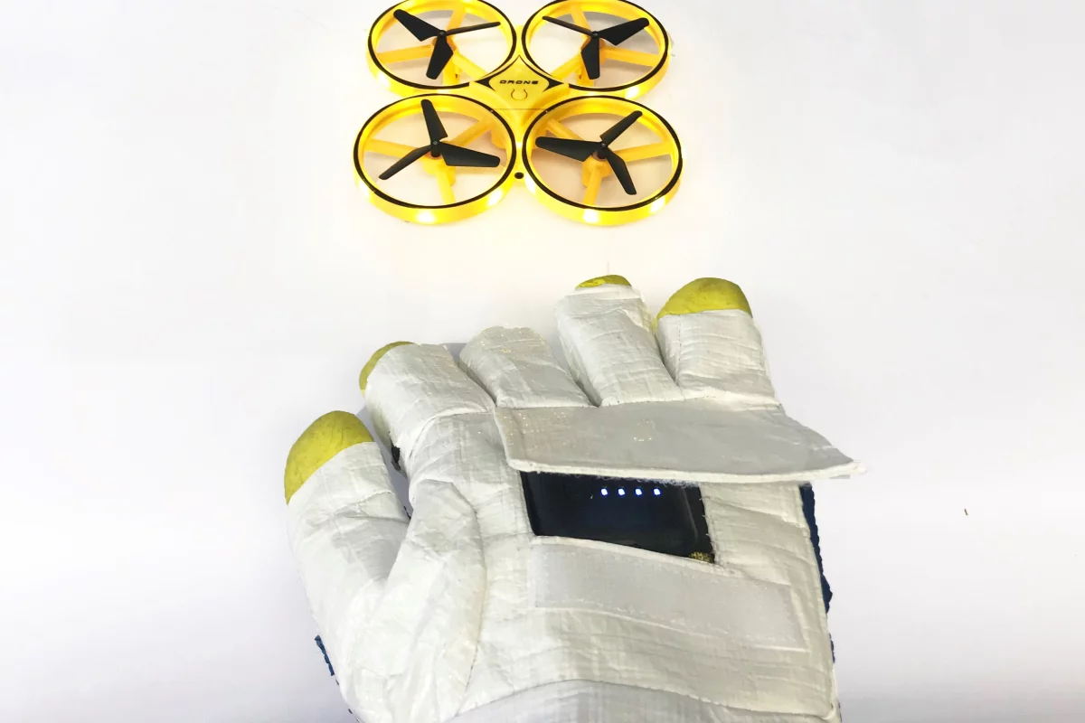 The concept space glove includes a device for operating rovers and drones using gesture control