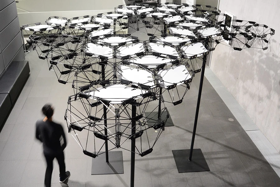 An exhibit demonstrating the Cyber Physical Macro Materials architectural system