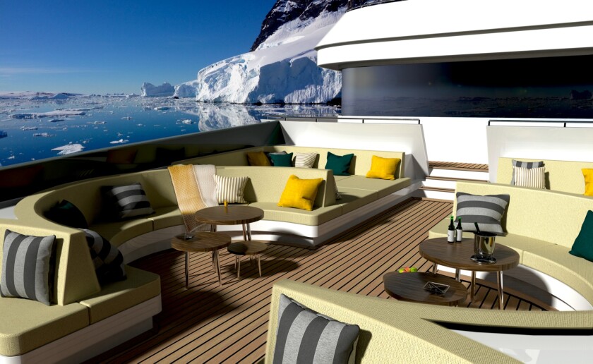 The forward deck is designed for luxury outdoor relaxing with sofas and lounge beds positioned to take in the best forward views on-board the yacht