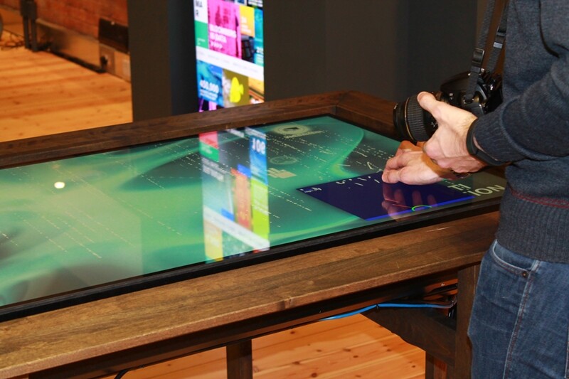 Here a MultiTaction display is shown being used as an interactive table