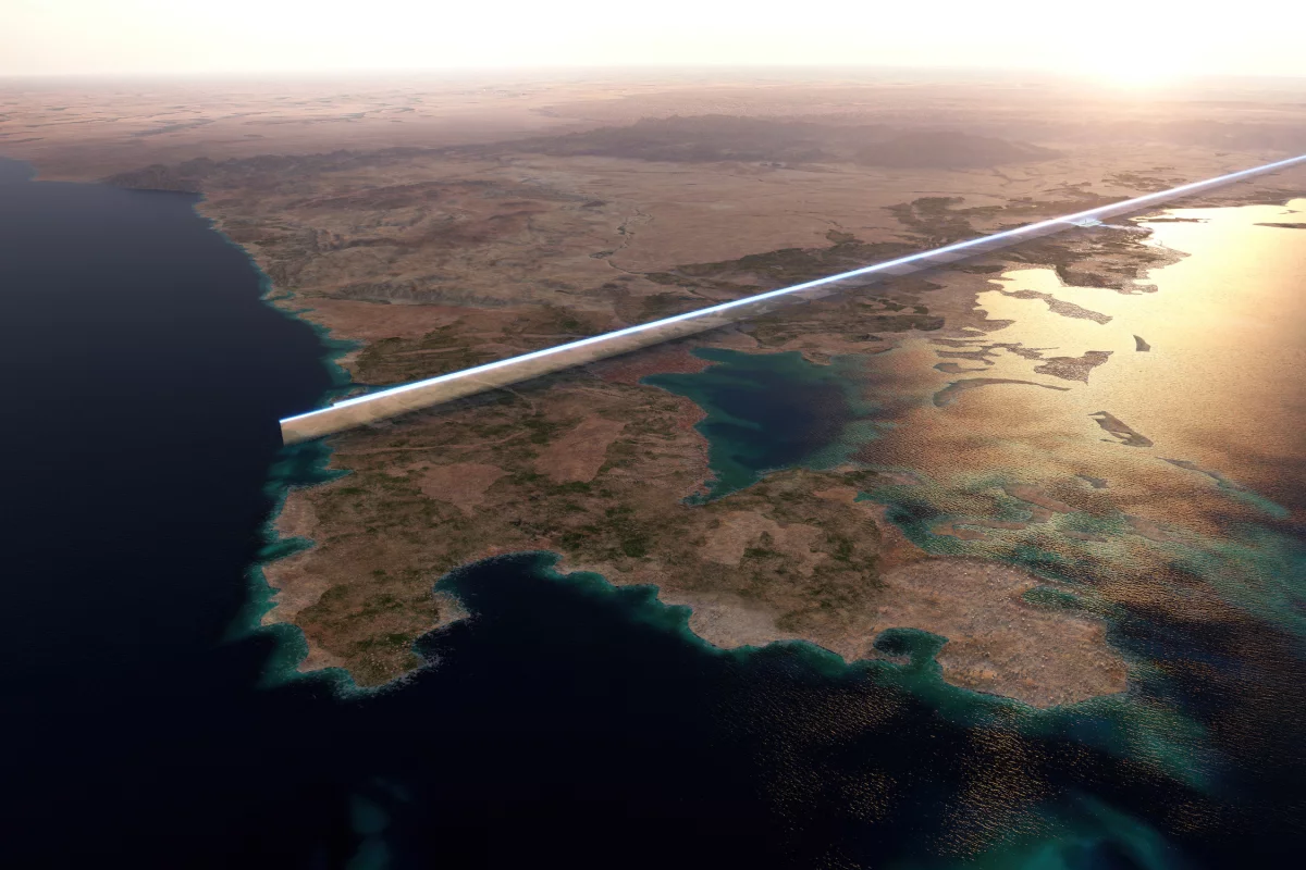 The Line's initial phase will be completed by 2030 and will have a length of 2.4 km (1.5 miles), it's eventually envisioned to be 170 km long