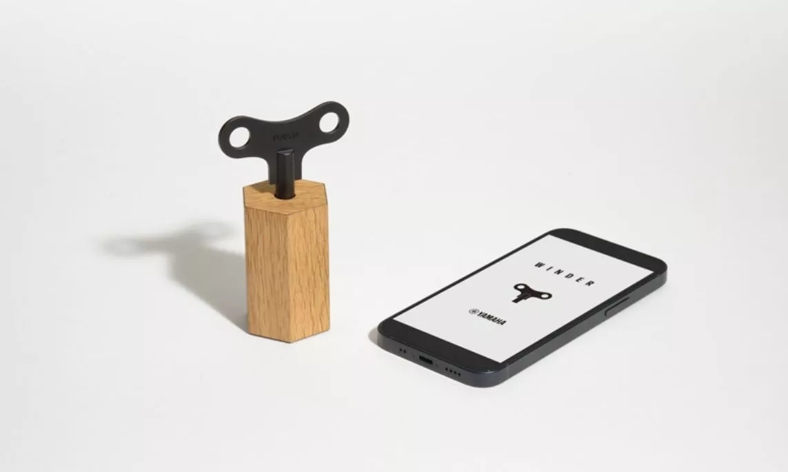 The Winder is inspired by a music box, with users needing to turn the key to wind up a clockwork mechanism and the music plays as it unwinds