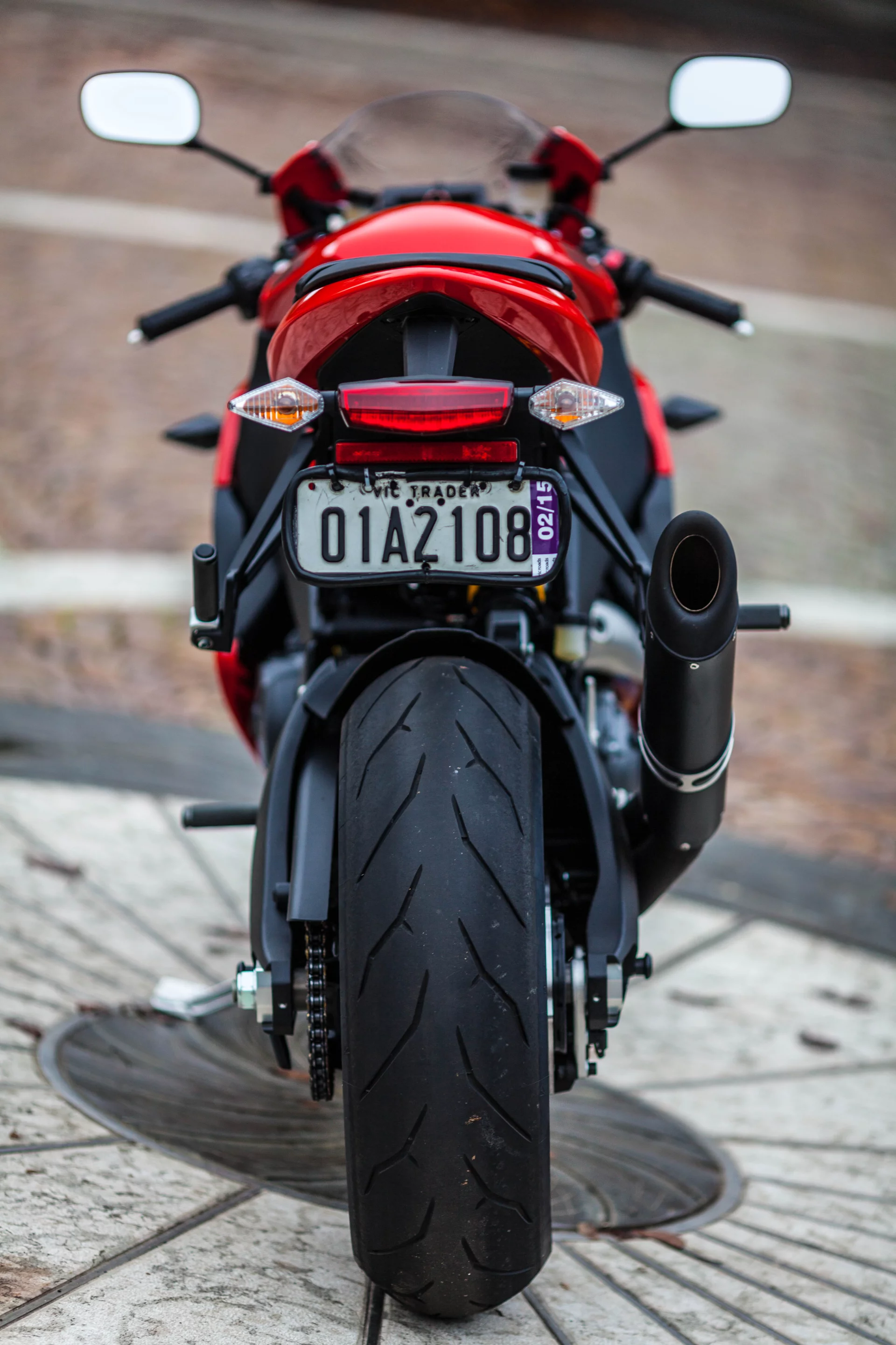 The 2014 EBR 1190RX's rear end (Photo: Loz Blain)