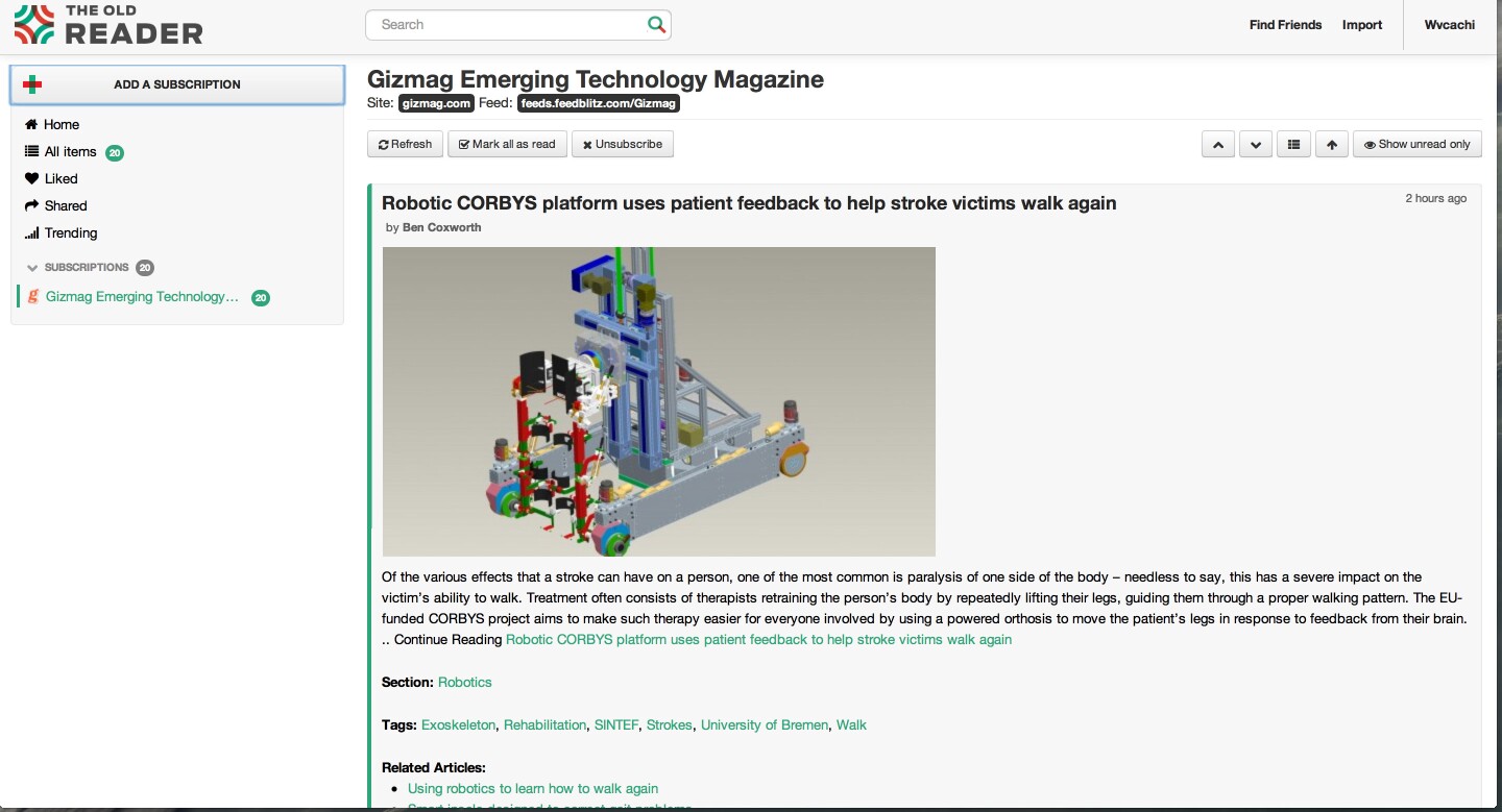 The Old Reader is a hat-tip to the socially-integrated Google Reader of old