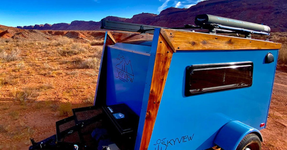 Teardrop and tiny home collide into rustic-modern Skyview camper Teardrop and tiny home collide into rustic-modern Skyview camper