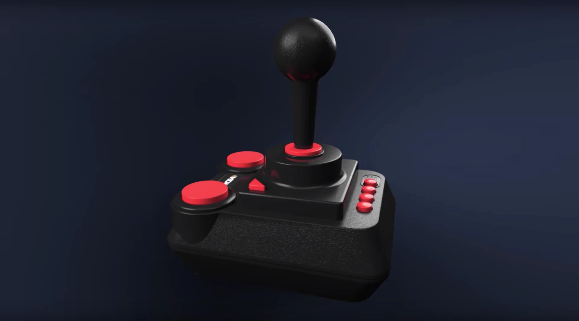 A mock-up of the included joystick, upgraded with micro-switch technology