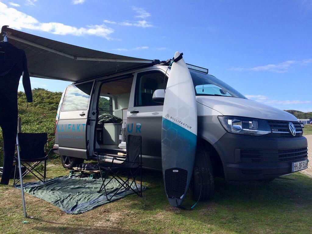 Bullifaktur vans are designed as a versatile camper vans for all types of activities, from simple camping to wind/wave-chasing kiteboarding adventure