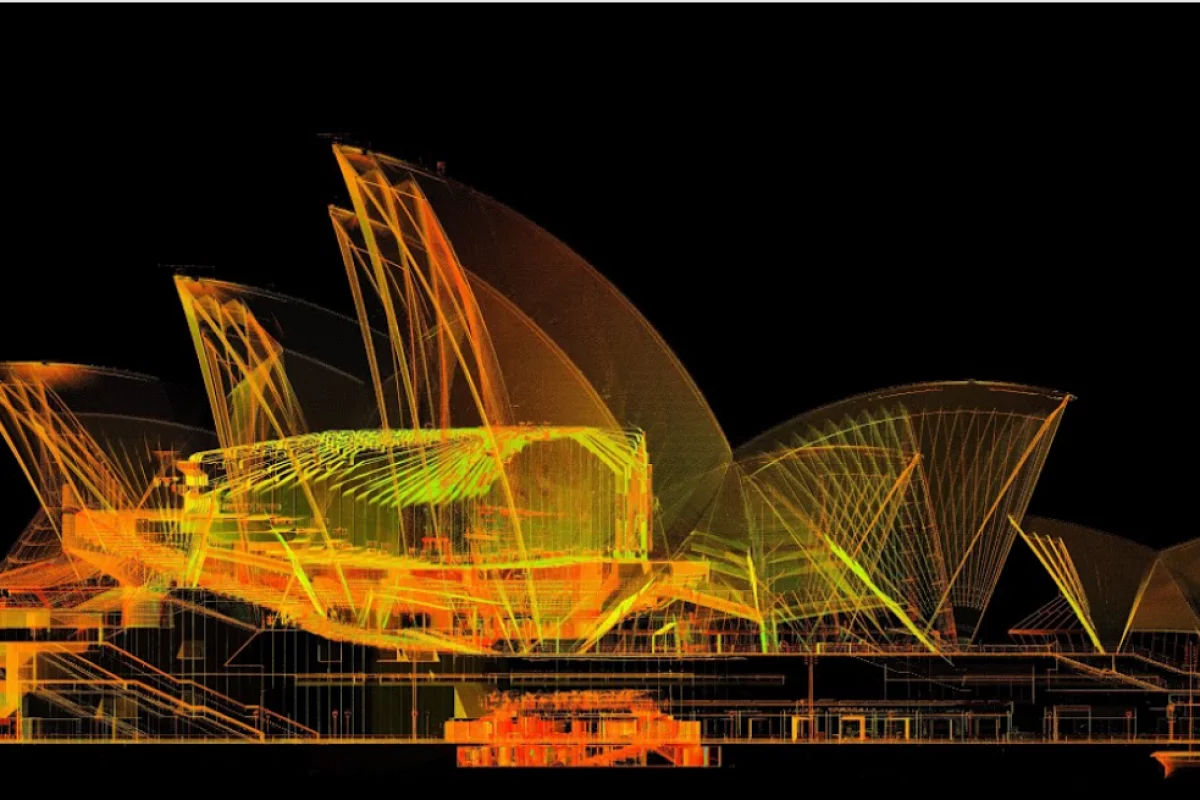 A schematic of the Sydney Opera House on the Google Cultural Institute
