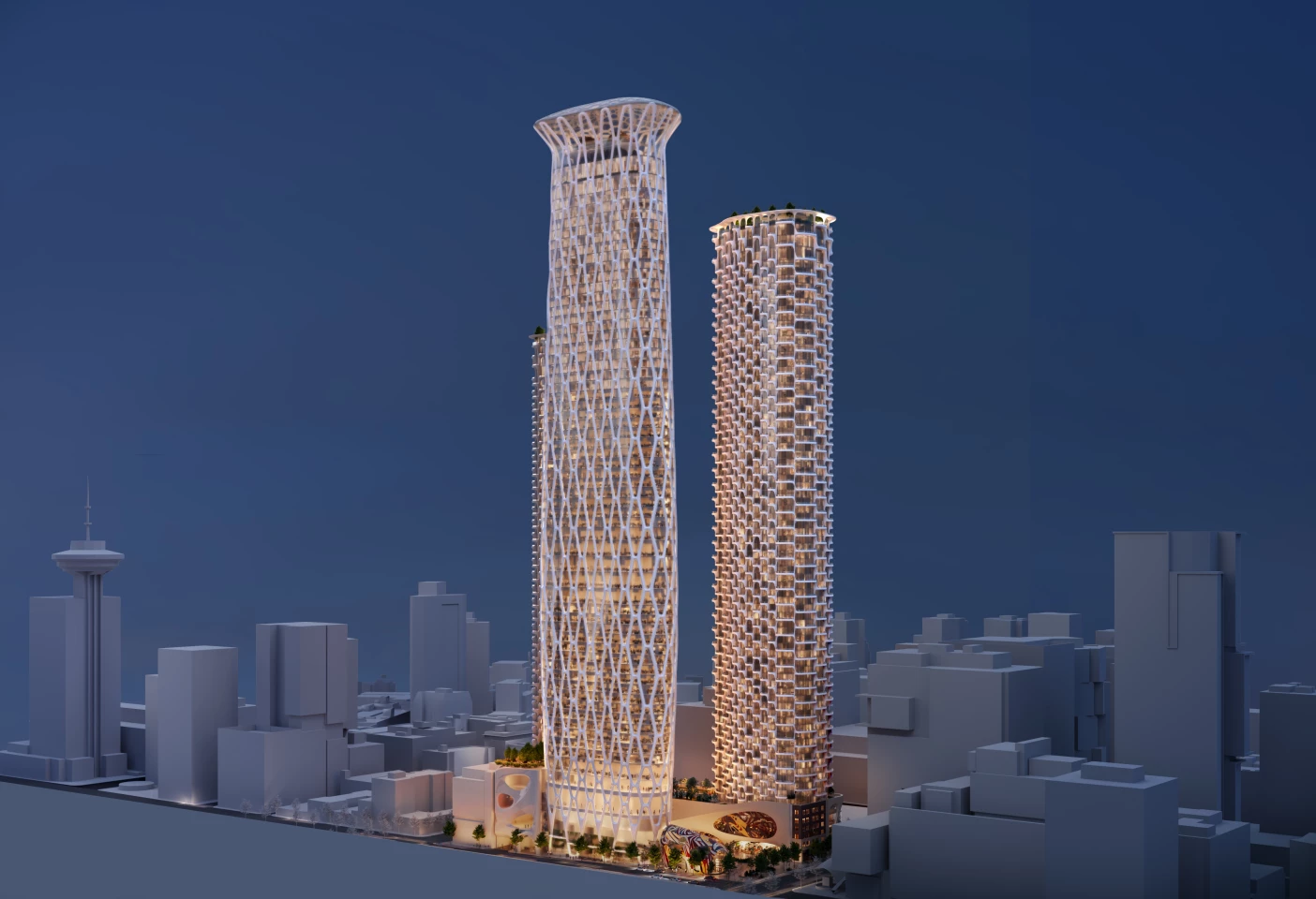 595 West Georgia Street will be joined by three other towers and is part of a major new development in Vancouver, Canada