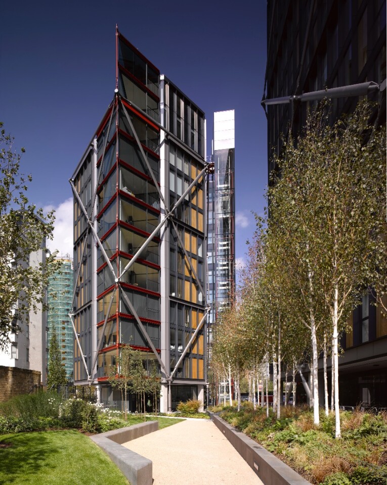Neo Bankside, by Rogers Stirk Harbour + Partners with John Robertson Architects, was completed in 2012