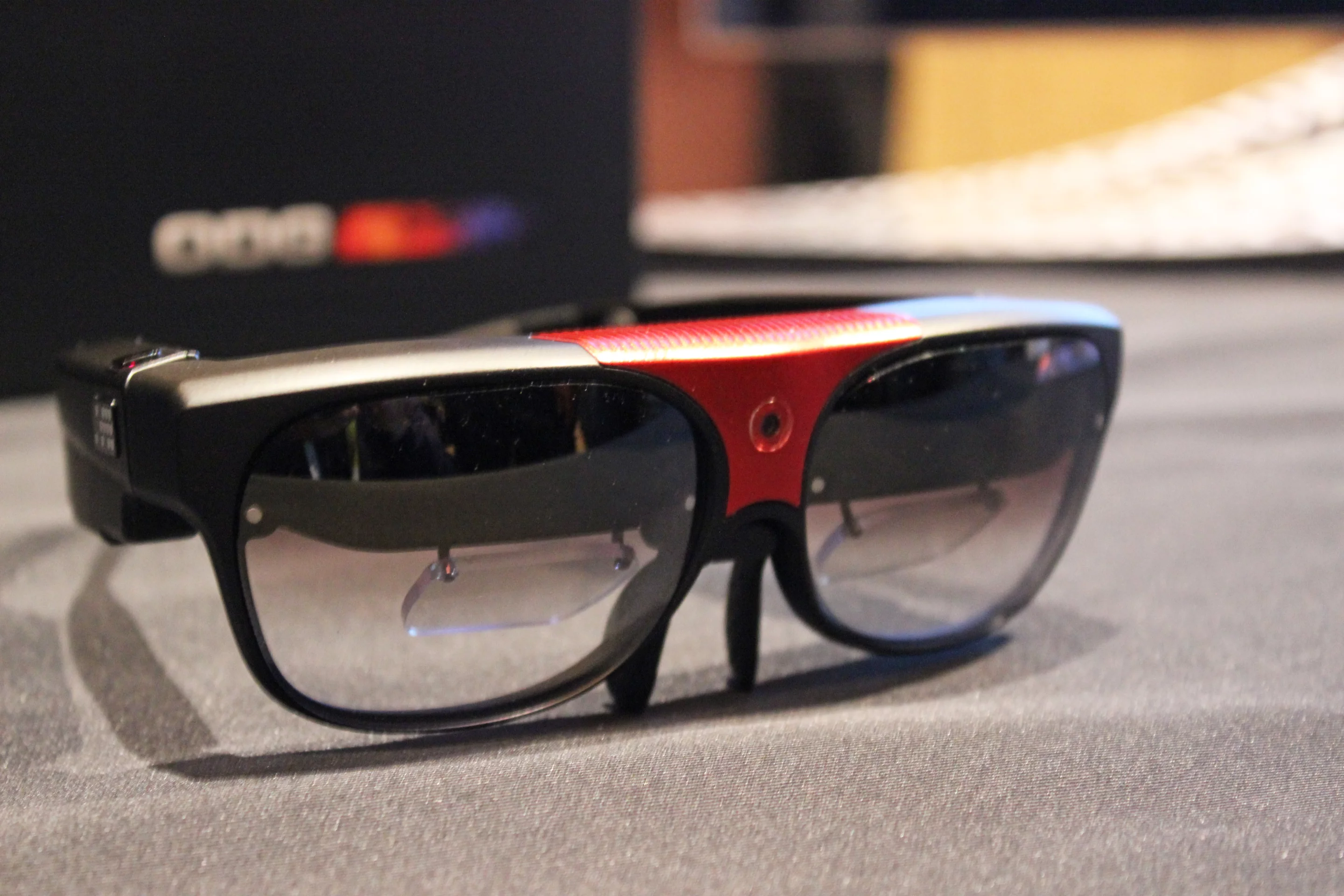 The consumer version of ODG's glasses, with a more transparent display (Photo: Will Shanklin/Gizmag.com)