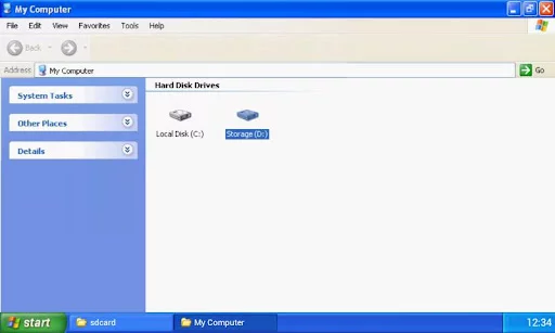 Opening My Computer will open the familiar Windows Explorer