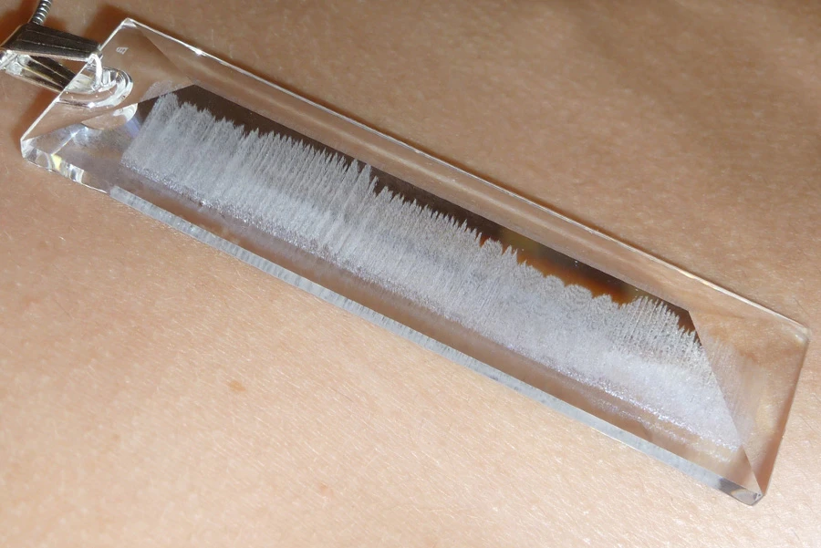 A voiceprint embedded in wearable jewellery (Photo: Gilles Azzaro)