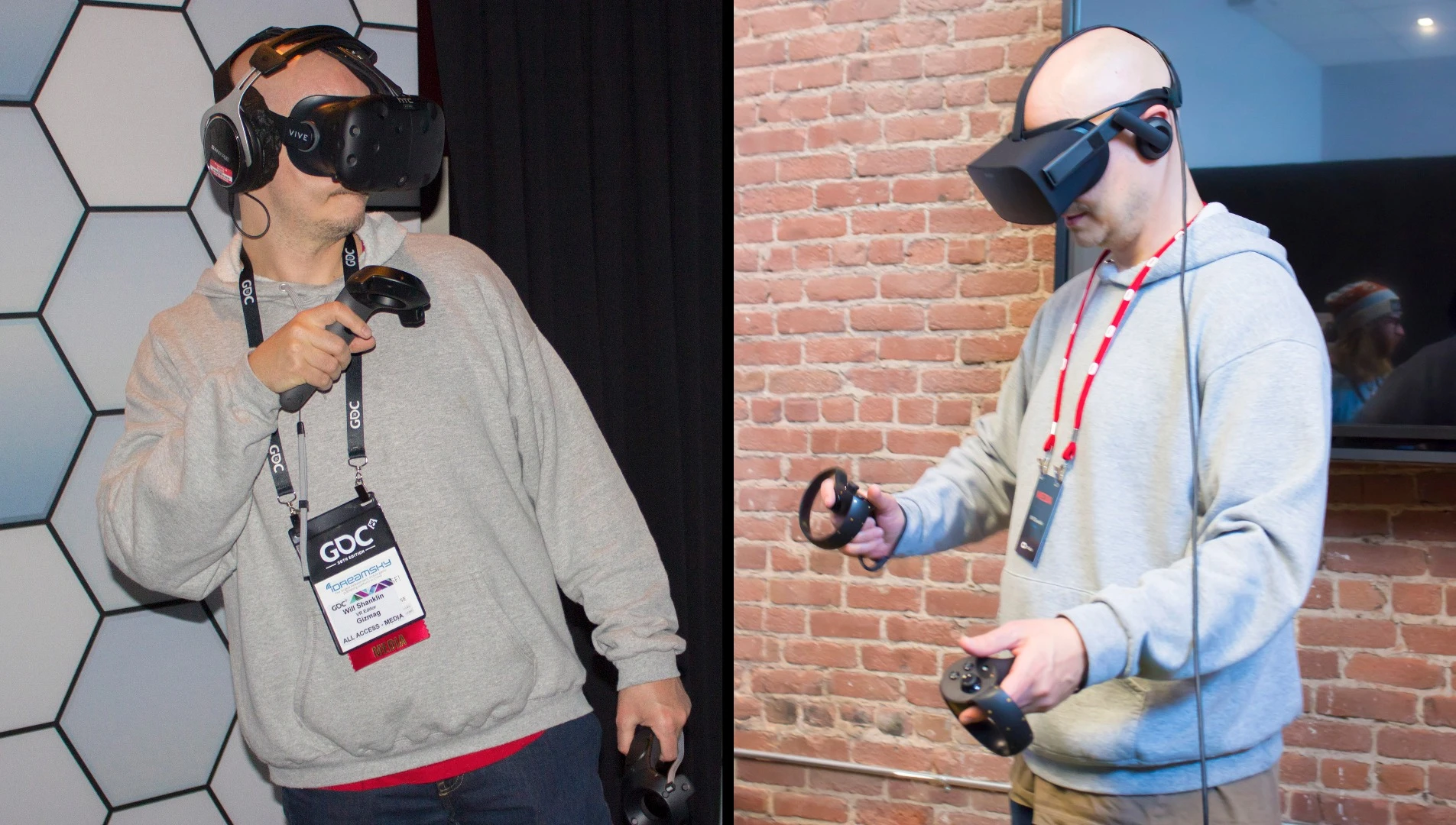 Vive (left), Oculus Rift