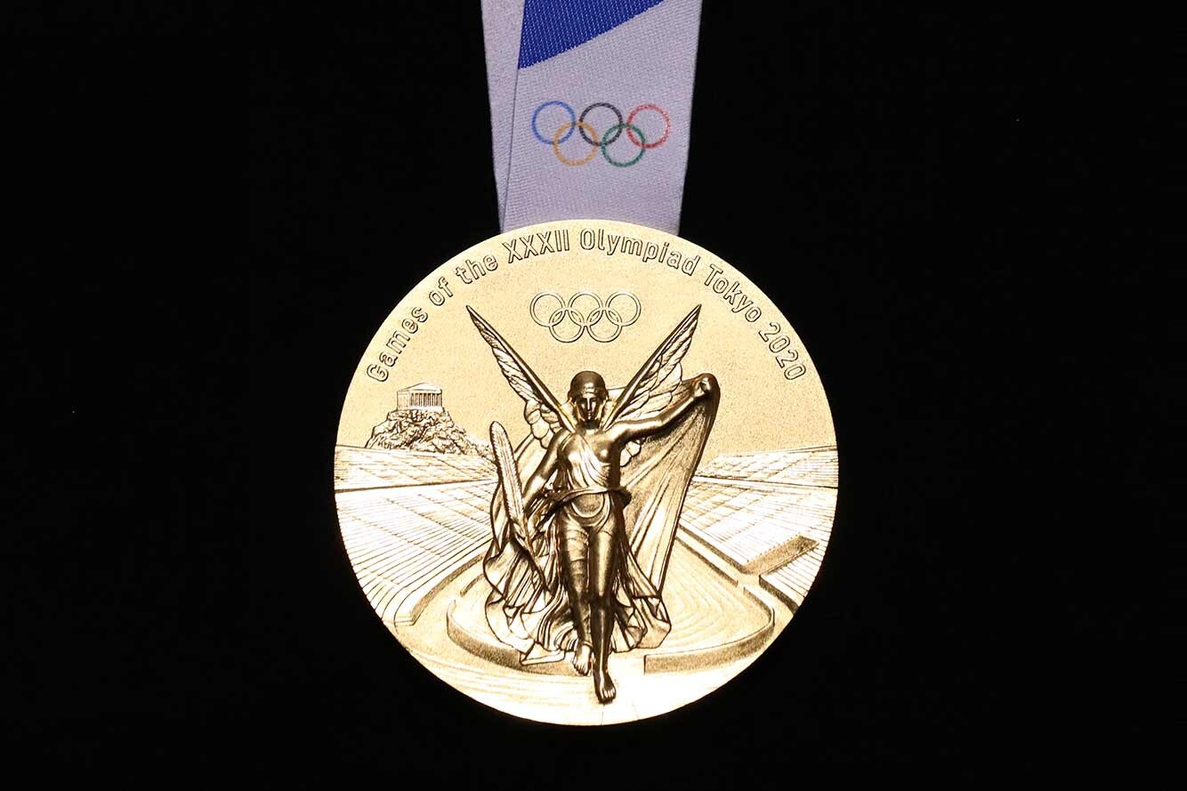 Front of the Tokyo 2020 Olympic gold medal