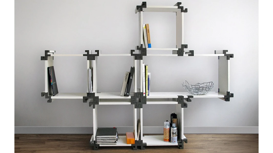 The NV01 modular bookcase by Noir Vif can be configured to suit individual needs