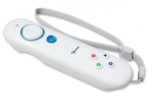 A familiar looking wireless controller offers easy access to the games and features available