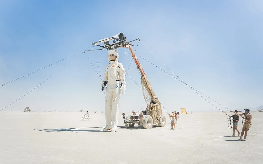 Remain calm, it's just a giant astronaut puppet