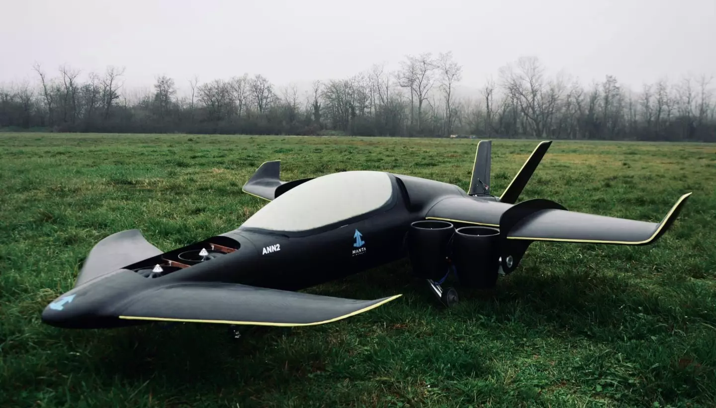 Almost 10 feet long, this one-third scale prototype has four vertical lift rotors, four tilting rotors and a canard wing arrangement