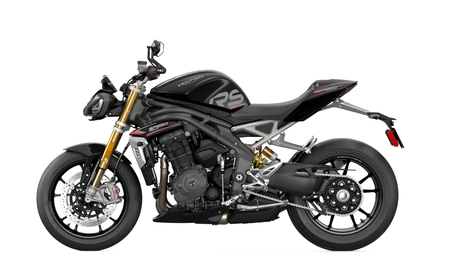 The 2021 Triumph Speed Triple 1200 RS in Sapphire Black color