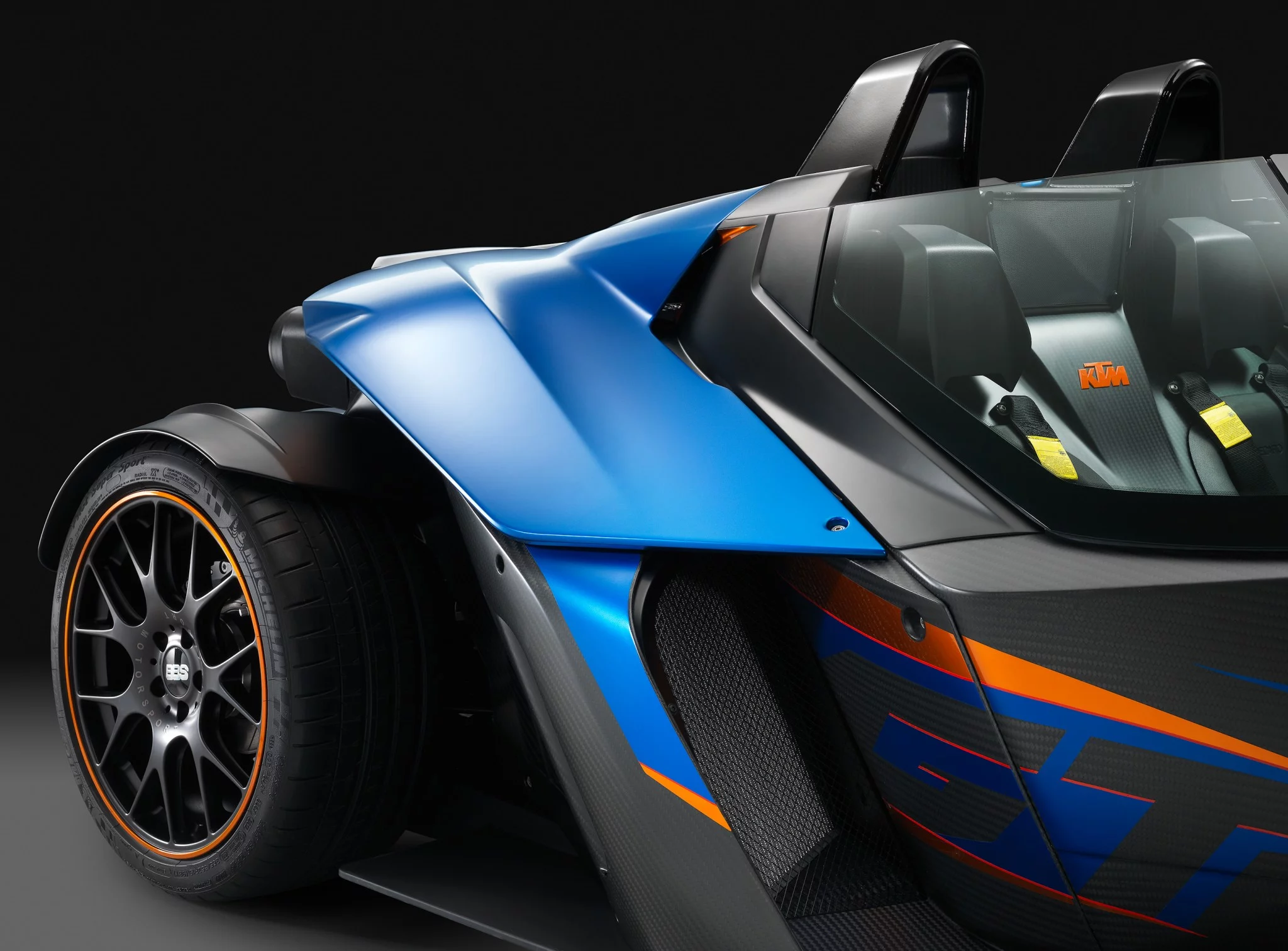 The KTM X-Bow GT features doors and side windows