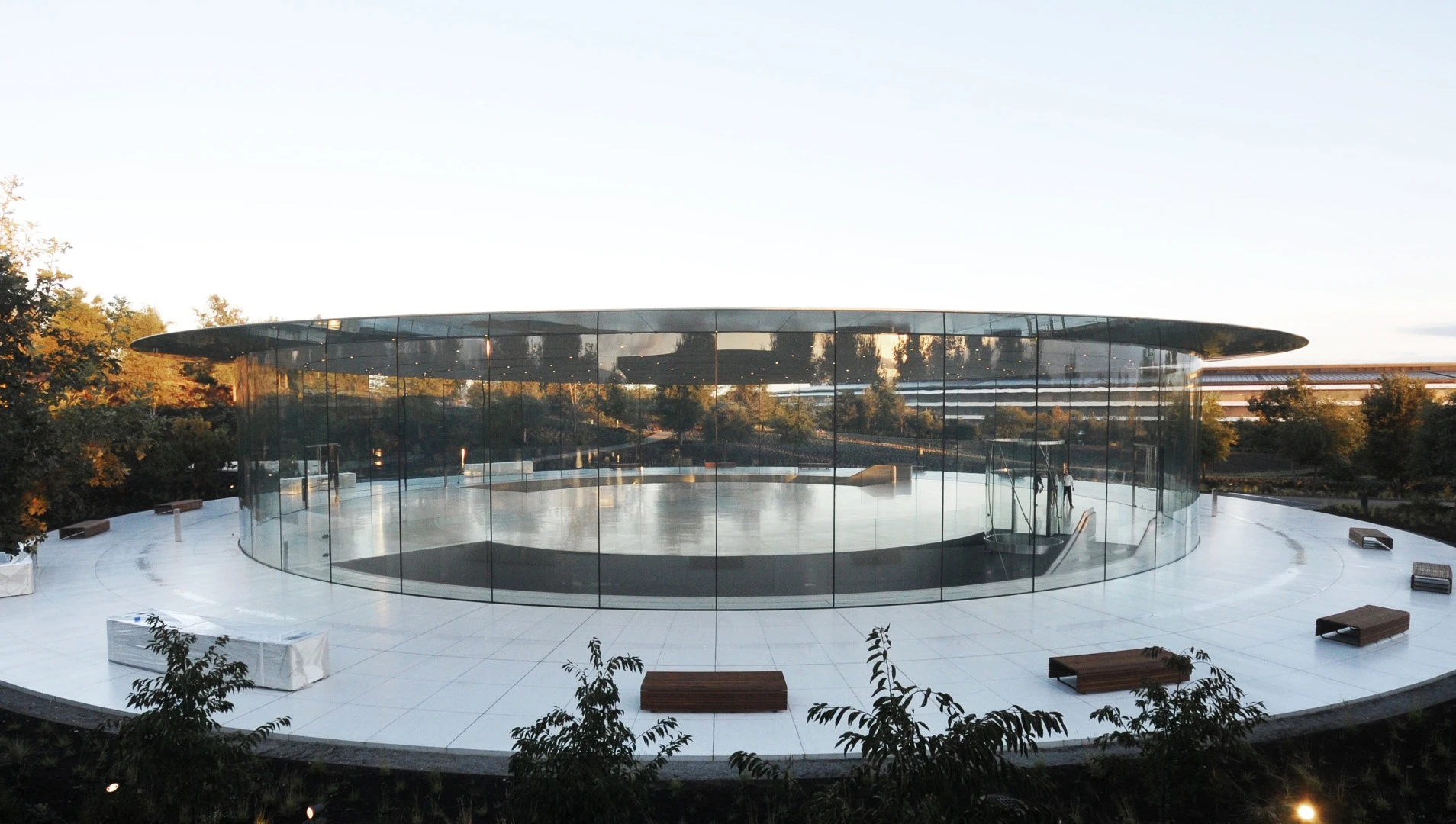The Steve Jobs Theater Pavilion has been reinforced to withstand the seismic activity common in the area