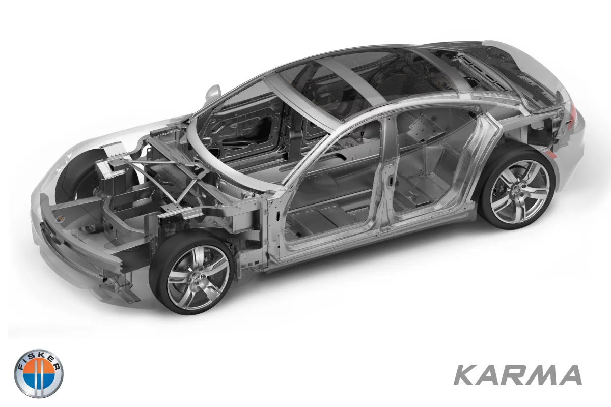 The Karma's aluminum space frame – new levels of rigidity and strength