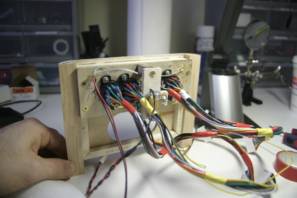 The back of the front panel partly assembled