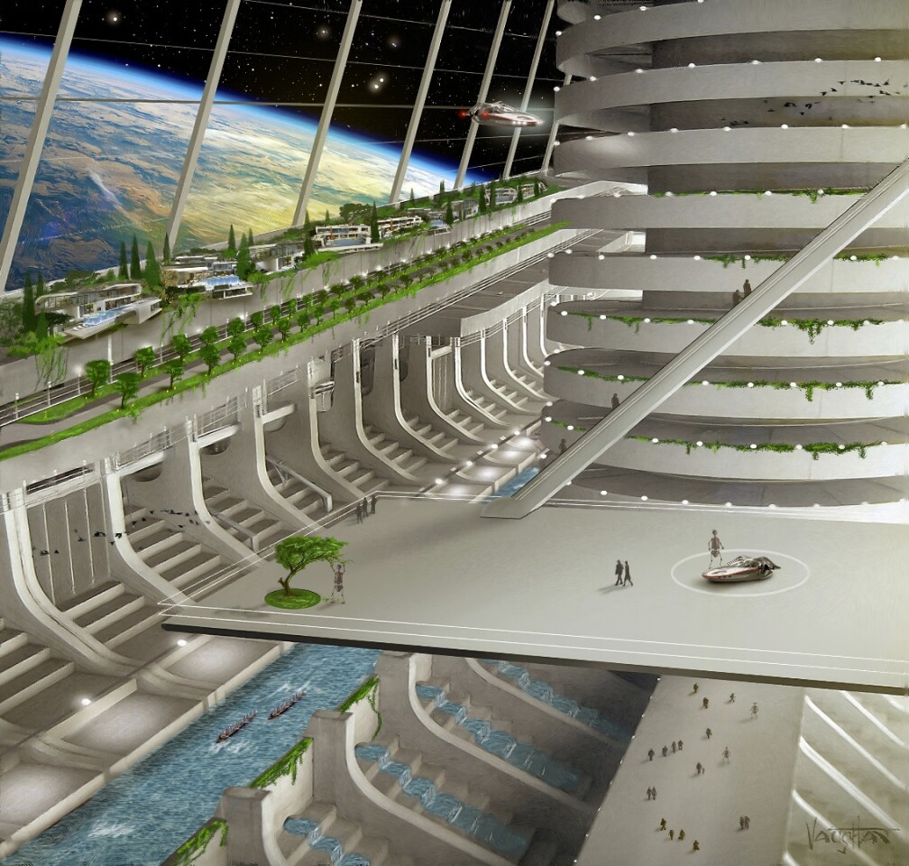 An ambitious concept image of what Asgardia might eventually look like