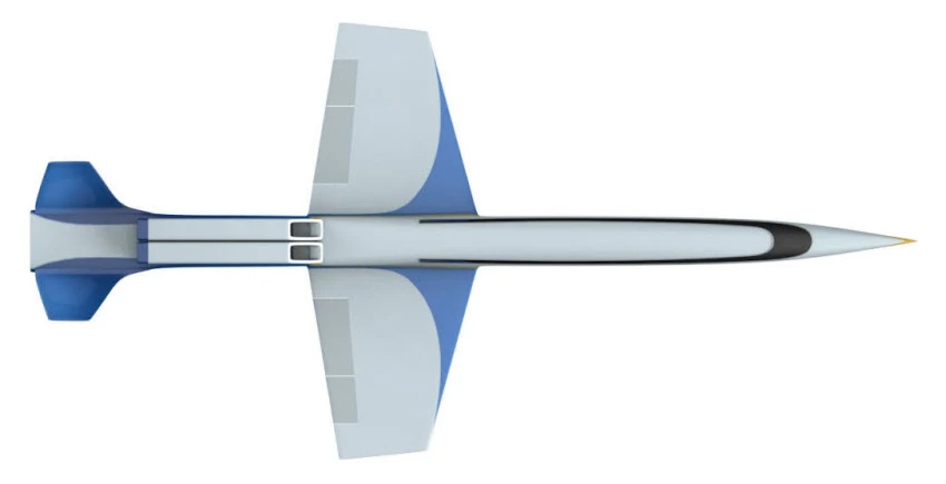 To[ down view of the Spike S-512 supersonic jet design