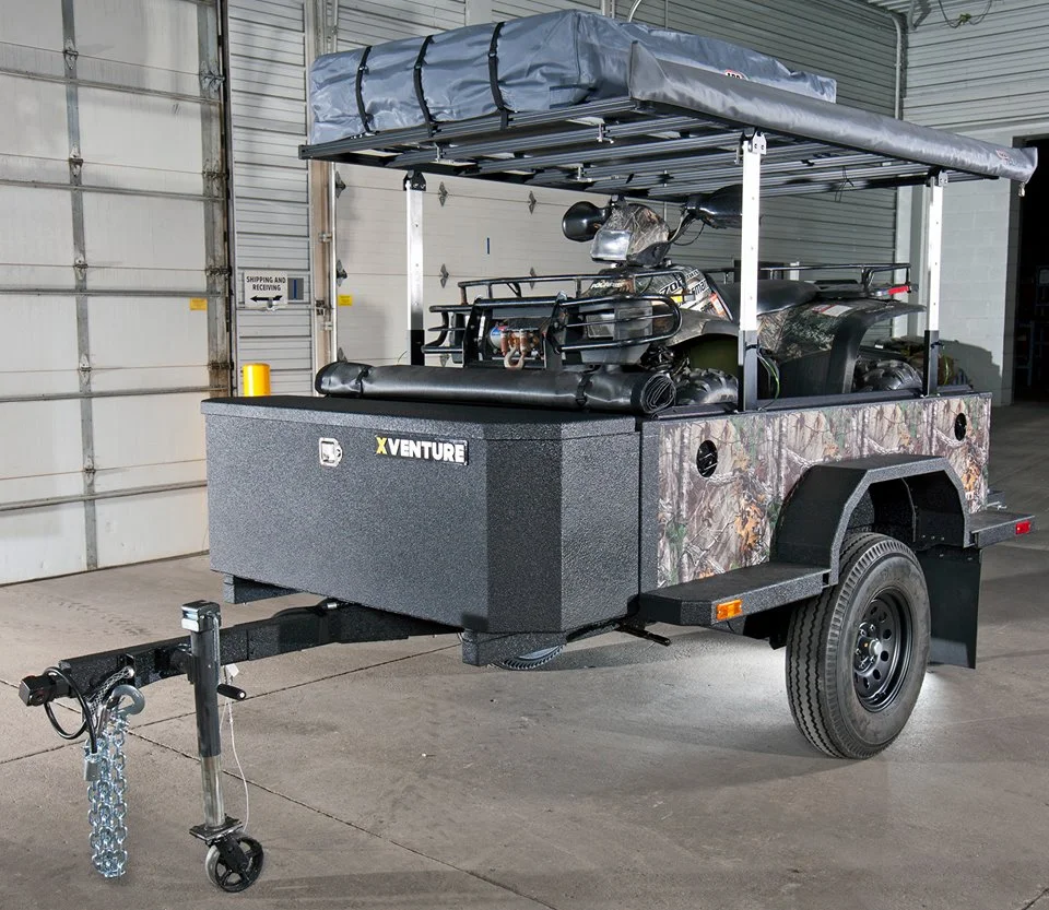 With the rack elevated, the XV-2 can haul motorcycles and ATVs
