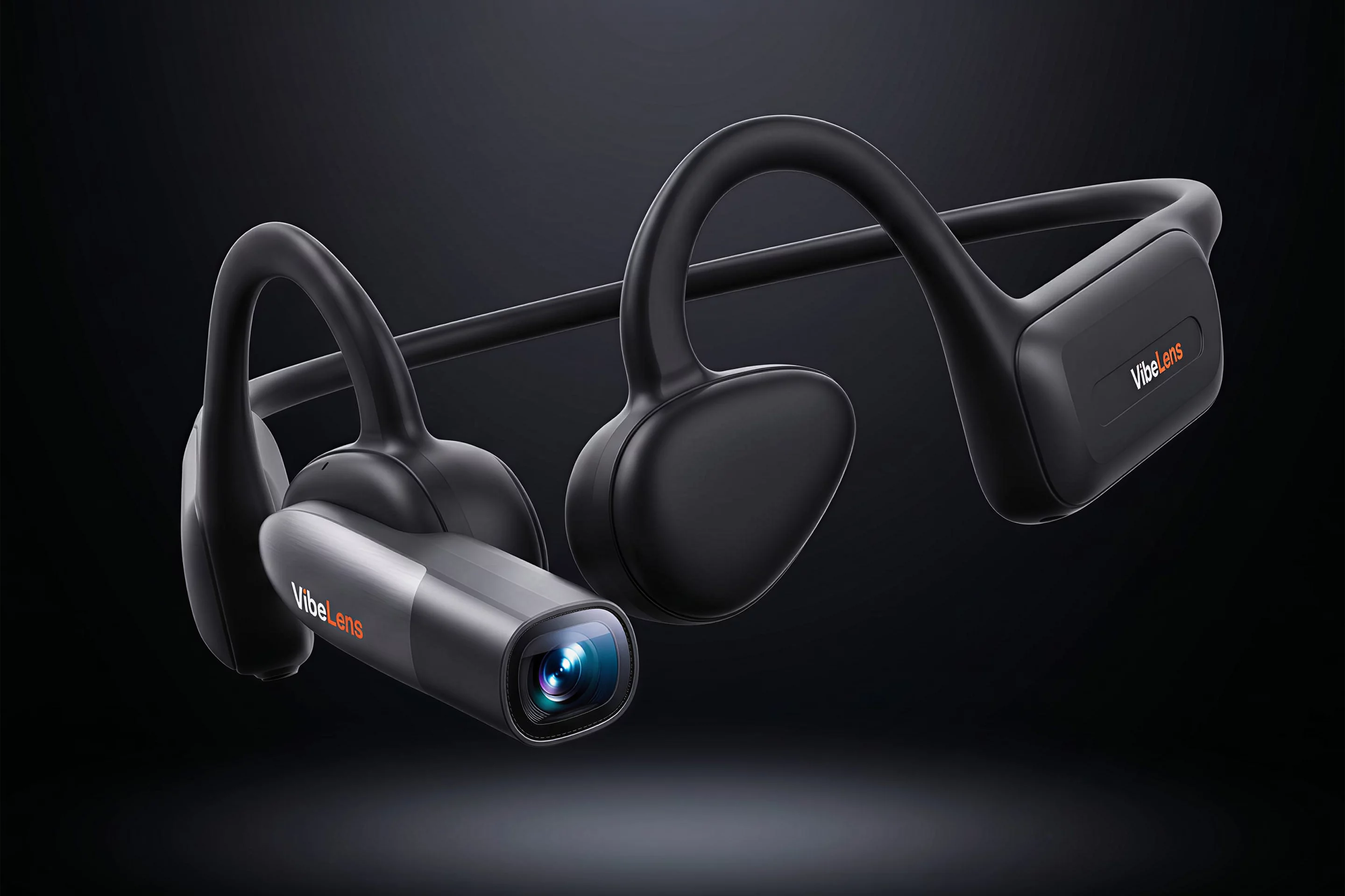 The VibeLens' MusicCam Pro is a compact package, always ready to record ... and when you're not recording, it's just a normal headset for listening to music
