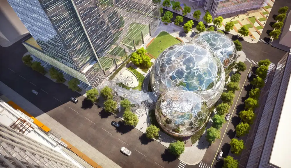 Artist's concept of the new Amazon campus