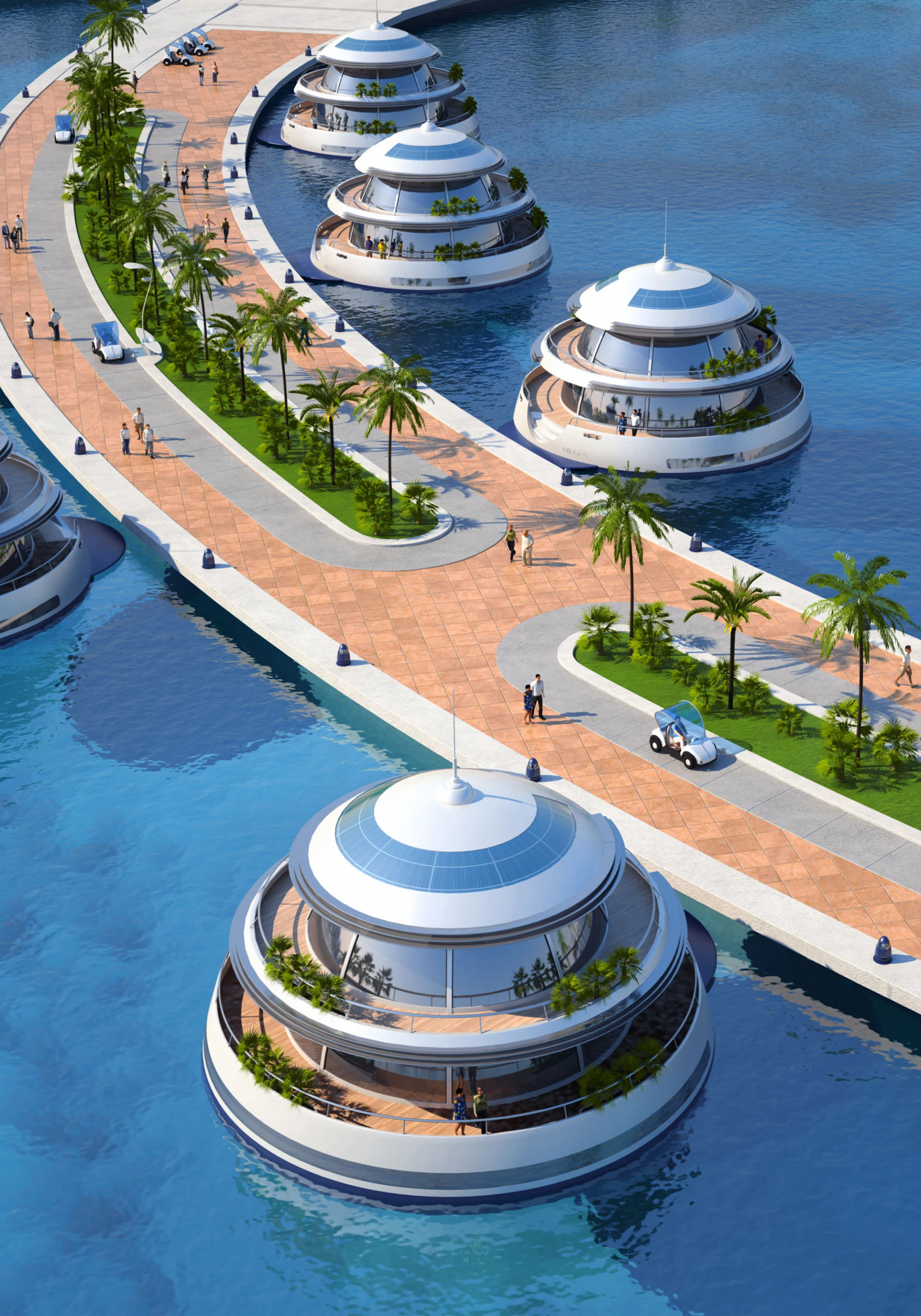 Amphibious 1000, Qatar's Italian designed Floating Resort (Image by Giancarlo Zema Design Group)