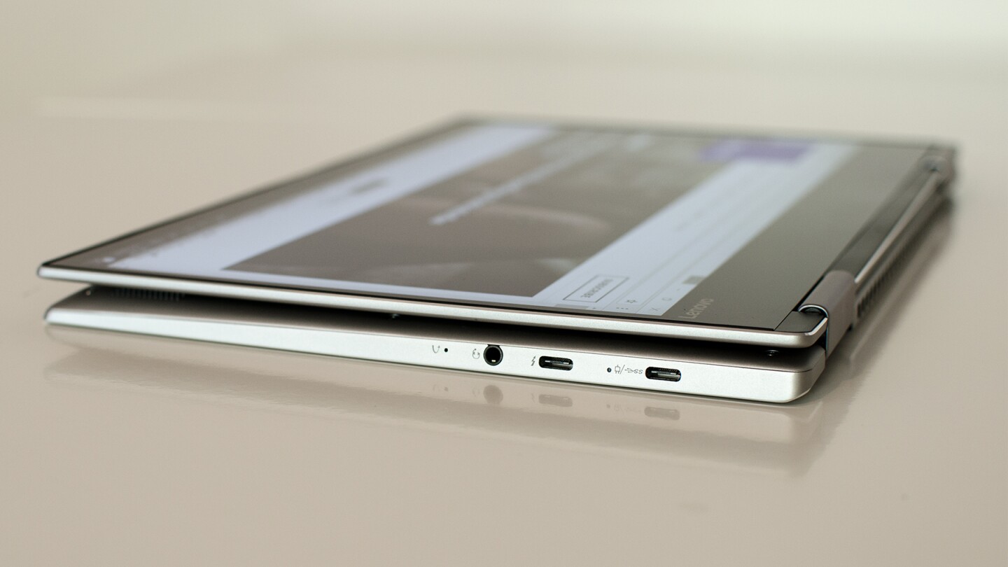 Side view, tablet mode