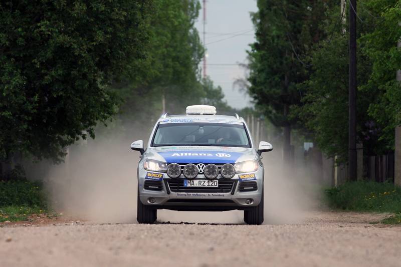 The Volkswagen Touareg TDI which will be driven around the clock in 5 hour shifts